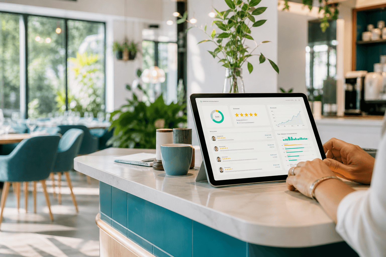 Attività locale con recensioni, risposta AI e segnali di reputazione